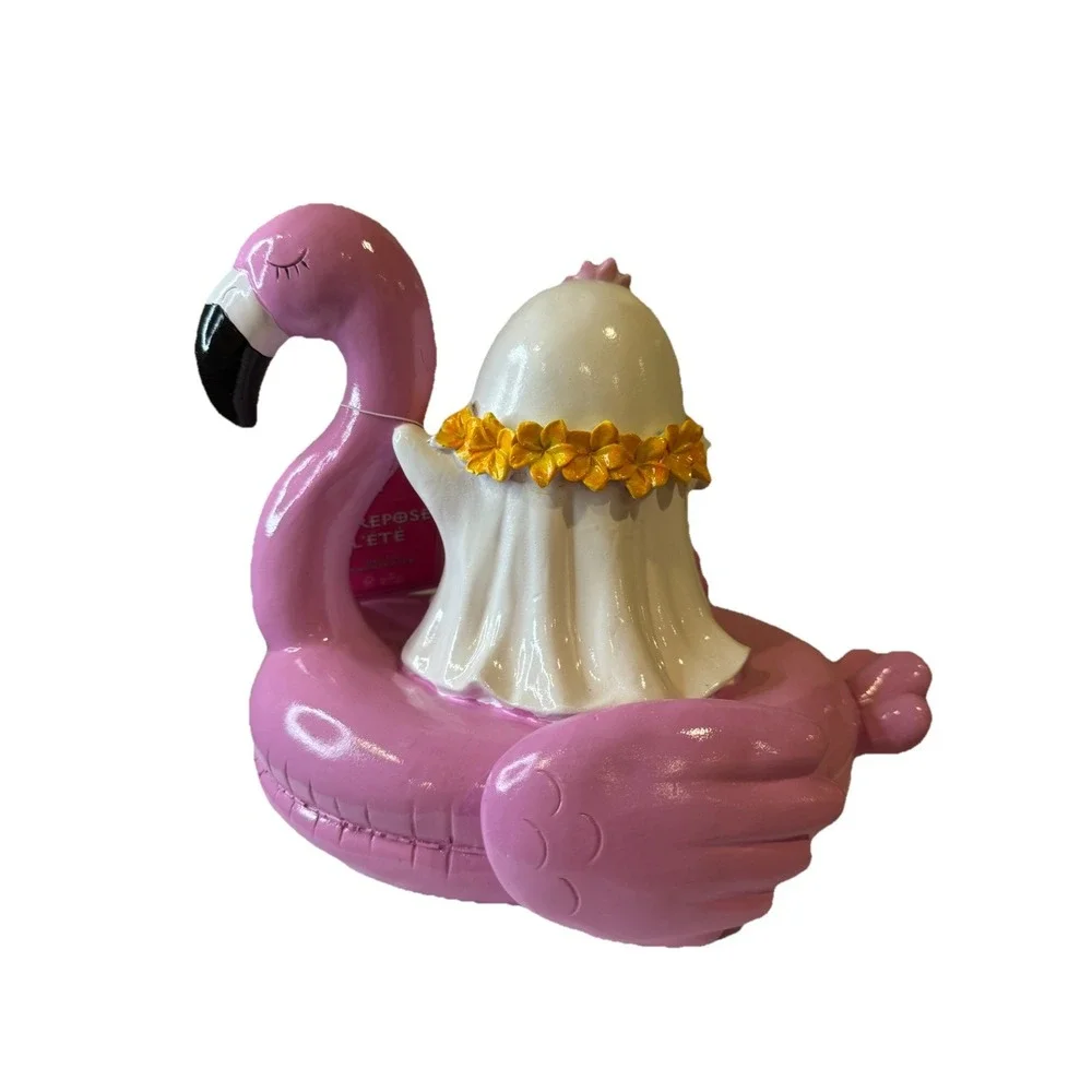 HERE LIES SUMMER Ghost W/‎ Flowers On Flamingo Float Halloween SUMMERWEEN 2025